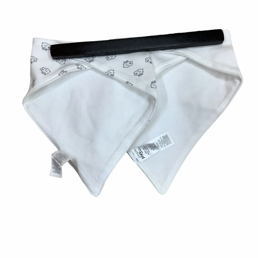 Carter’s Simple Joy White Lamb Bodysuit & Bib 24 M